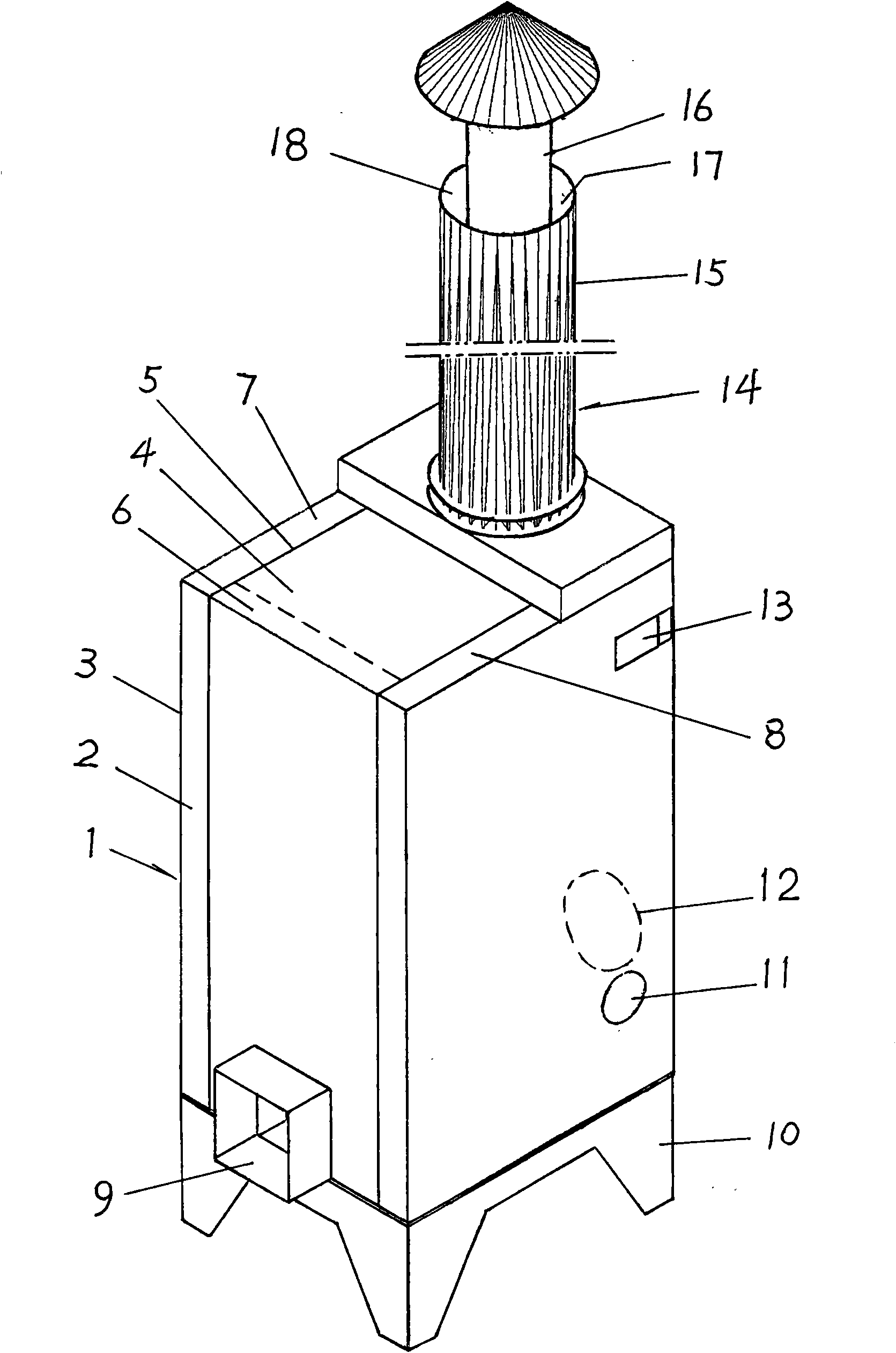 Omnibearing multi-duct energy-saving hot blast producing furnace