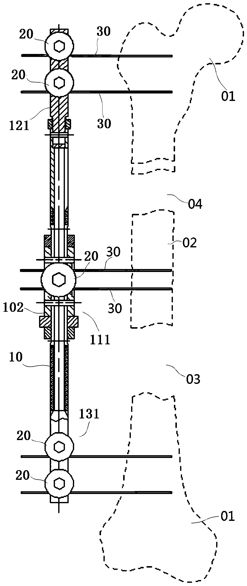 Single-rod type bone transport device