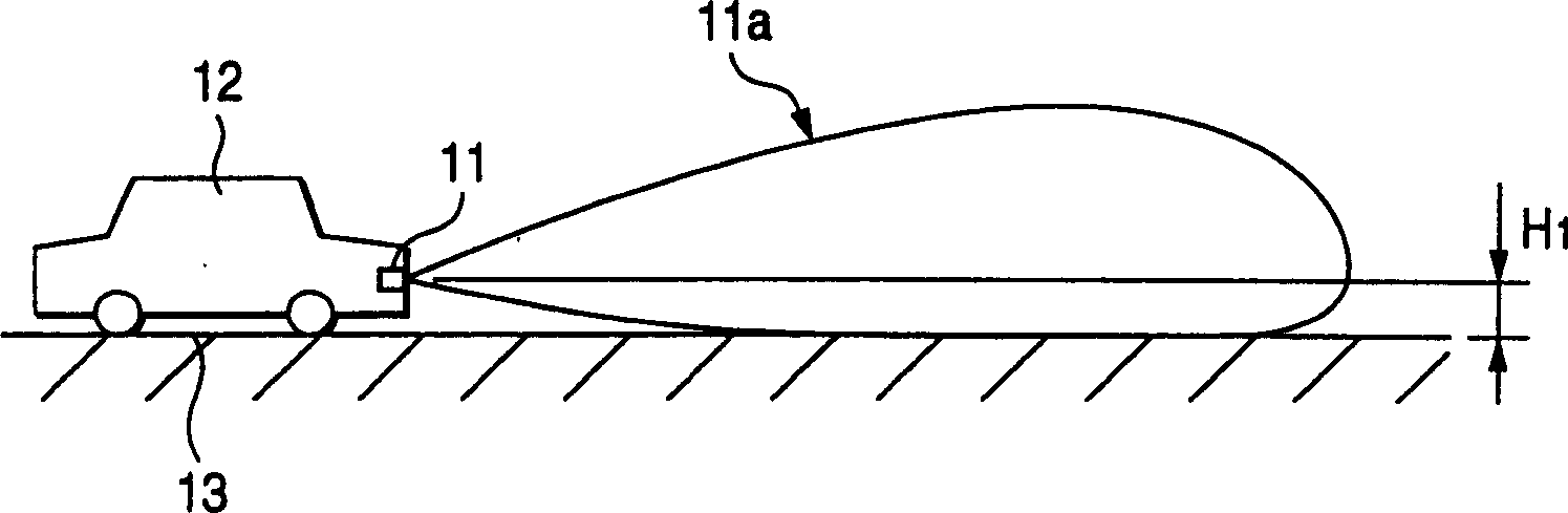 Method for mounting radar of vehicle , radar for vehicle use and monitoring method