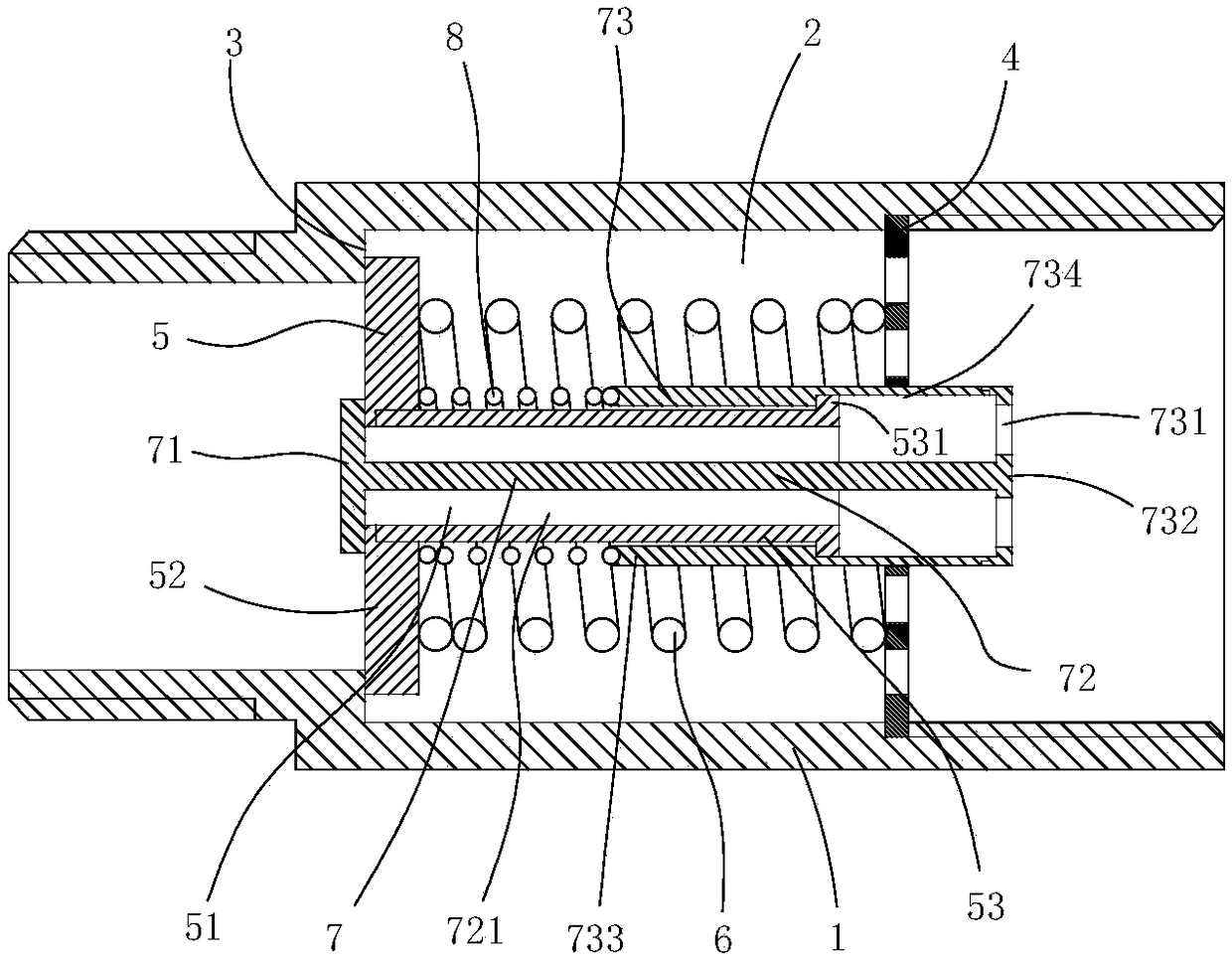 One-way valve with built-in decompression function