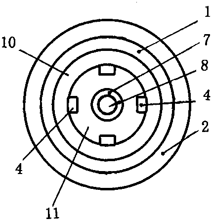 Rotary blowing clamping head for film coating of inner wall of light emitting diode (LED) lamp tube