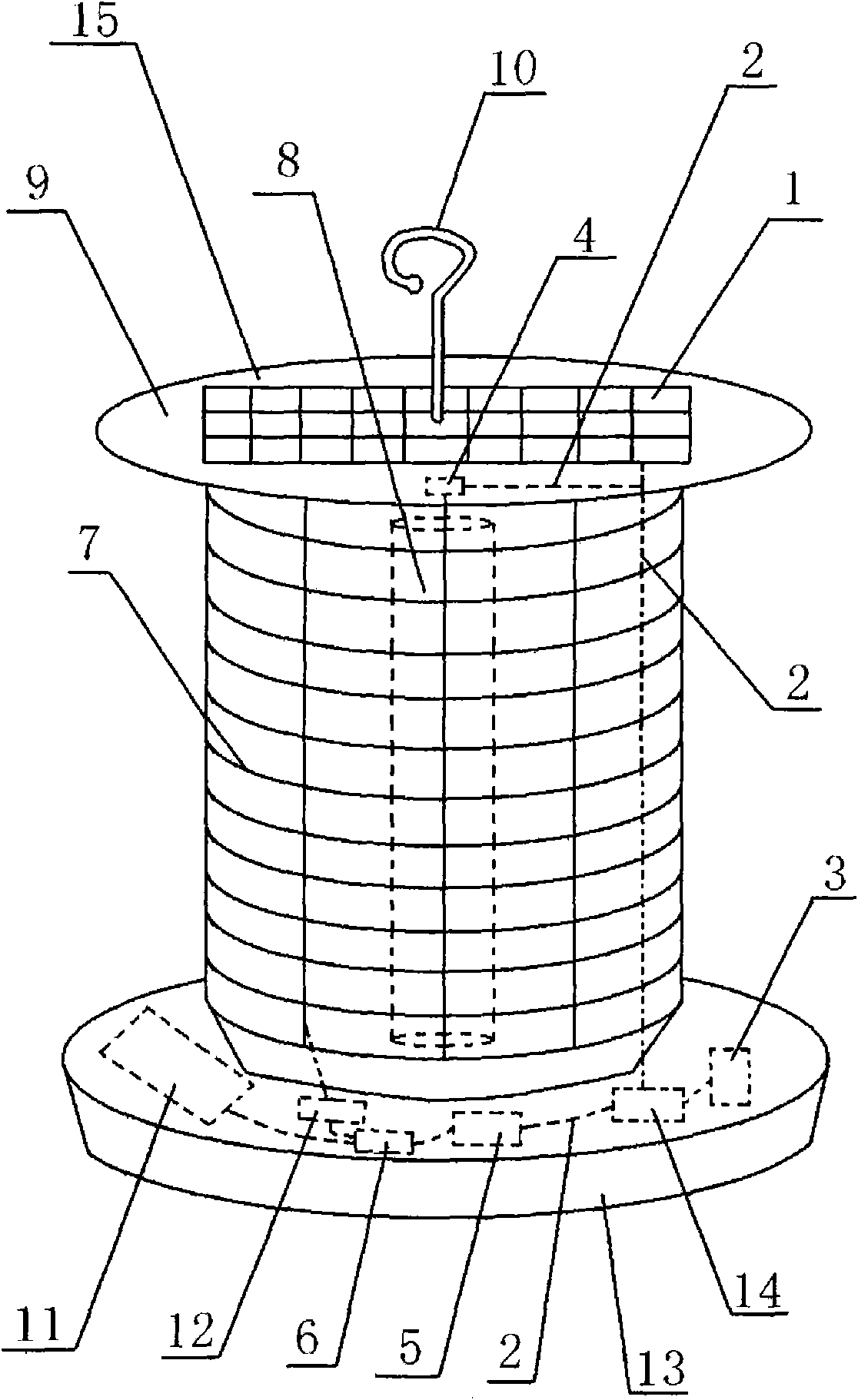 Solar energy photovoltaic mosquito killing device