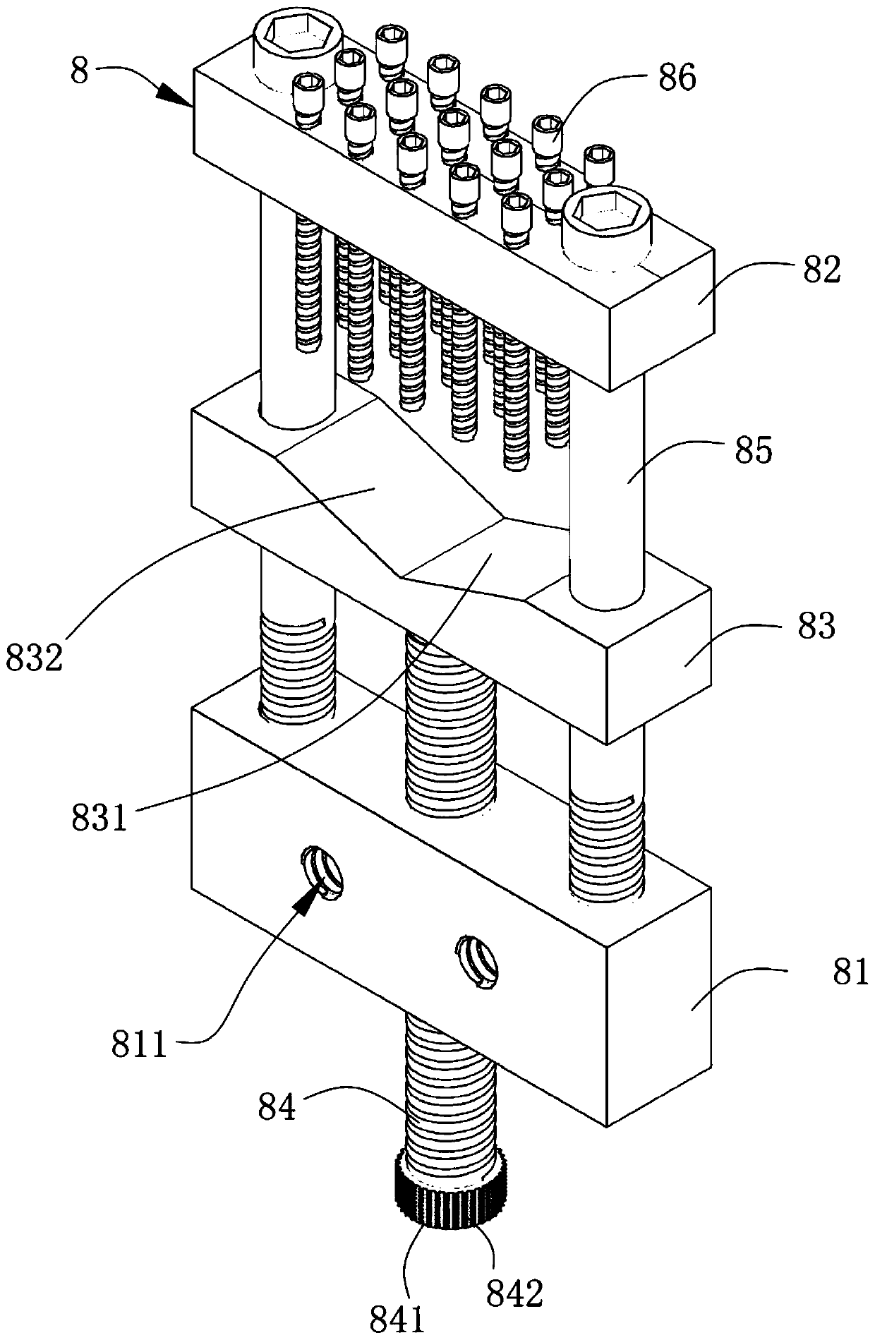 Clamping and positioning device for cutting metallographic sample and clamping and positioning method thereof