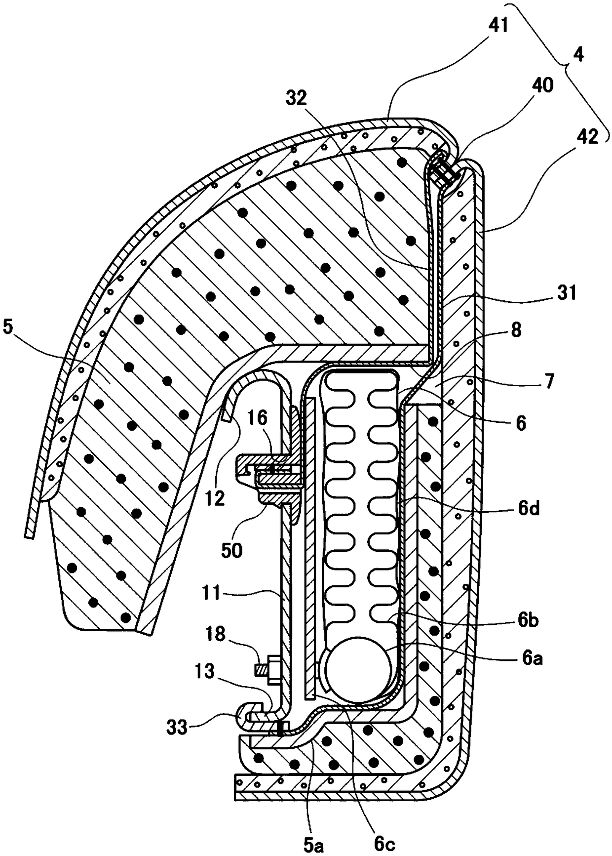 Attachment member, and seat equipped with airbag module