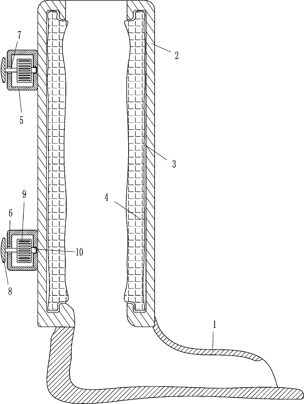 A medical injectable calf fixation sleeve