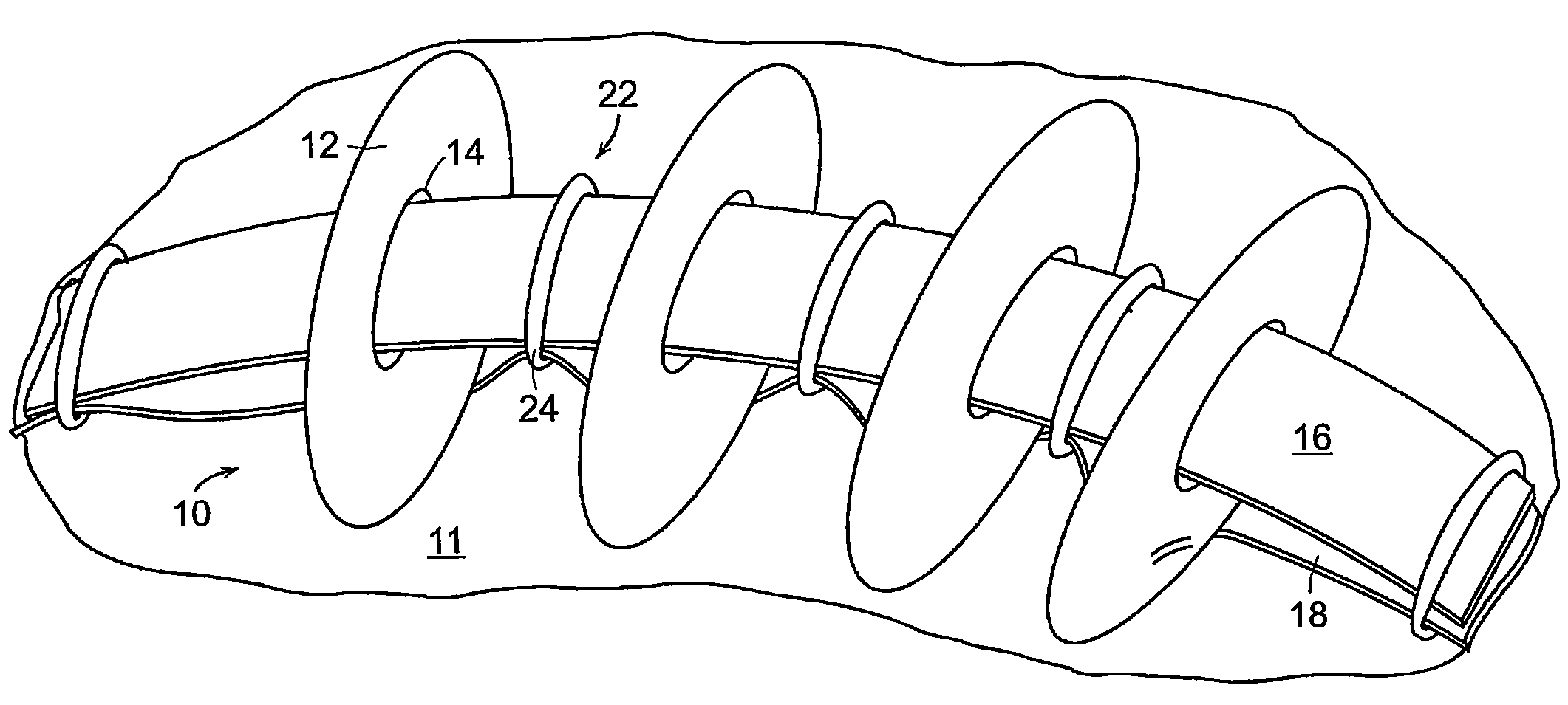 Strap assembly with cushioning elements