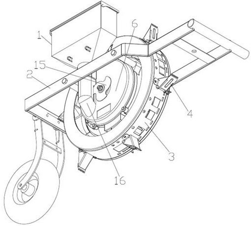 Seed taking device for duckbilled seeder