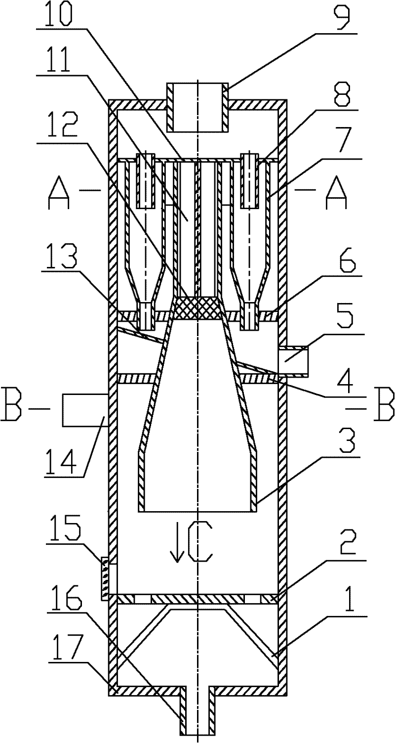 Cyclone water-powder-air separator