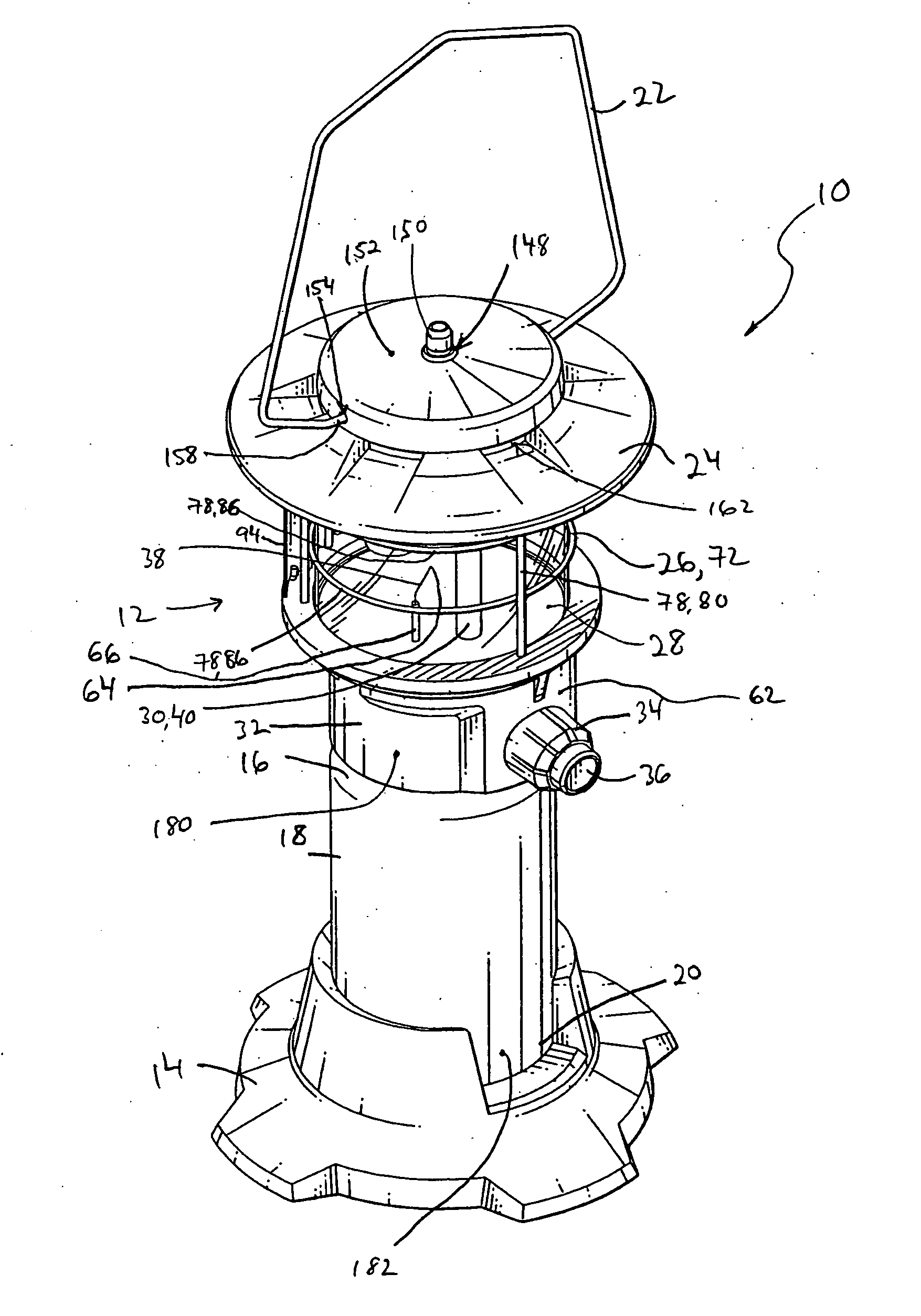 Portable lantern and related method of using it