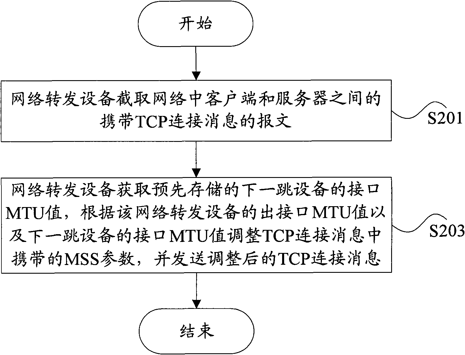 Negotiation method of maximum segmentation parameters and network forwarding equipment