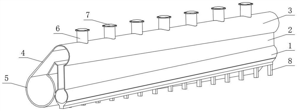 Sponge city large and small rainwater flow-dividing and discharging device