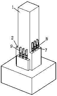 Bolt steel bar plug pin prefabricated wooden structure column base joint