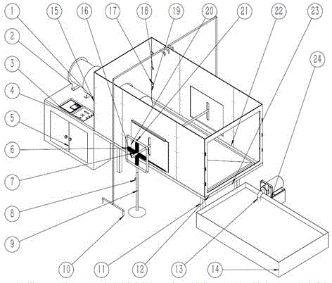 Wind and rain vibration simulation experiment device for transmission conductor