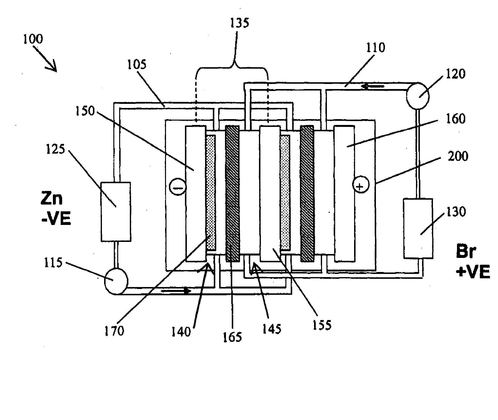 Flowing electrolyte reservoir system