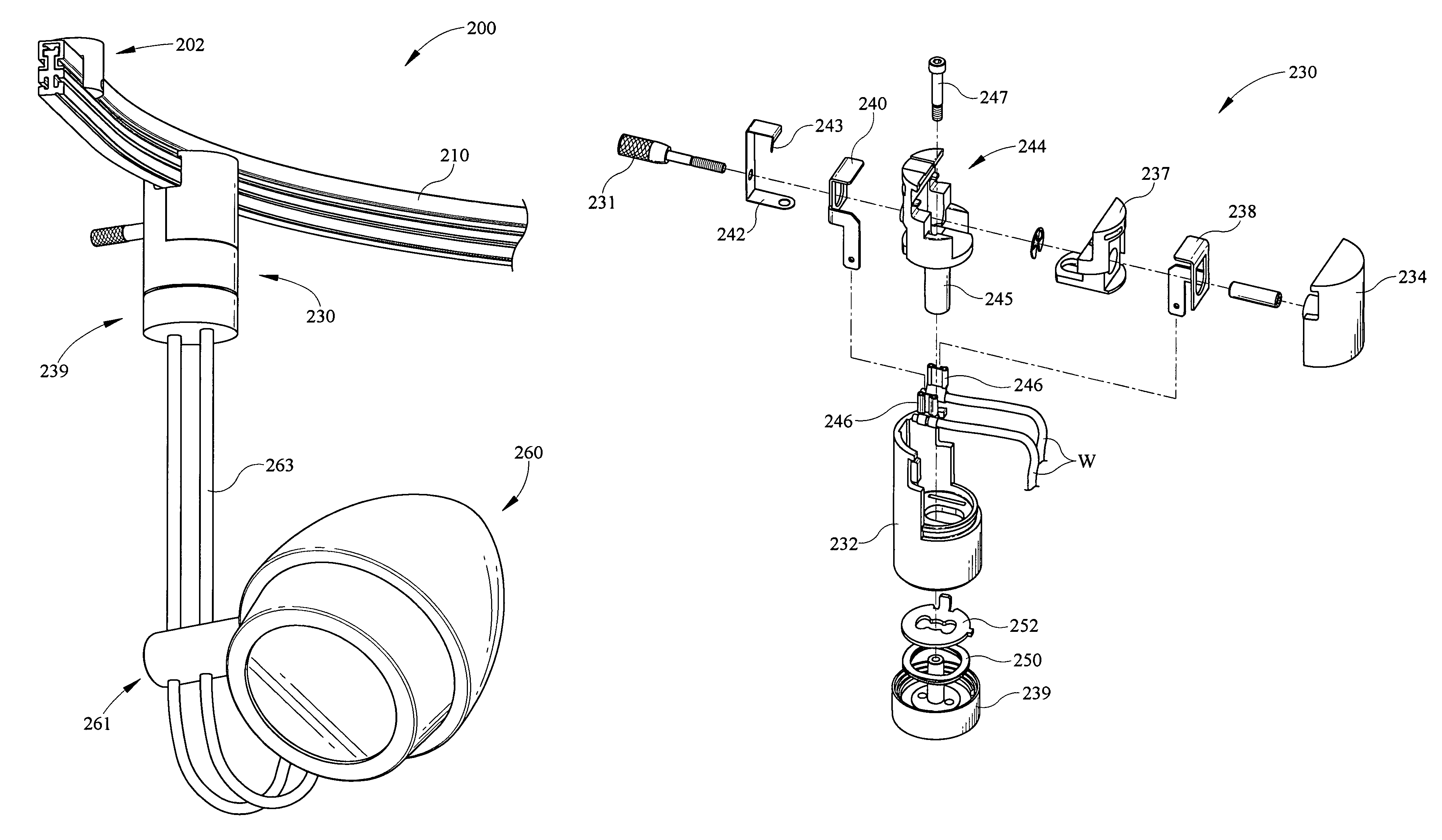 Track lighting assembly