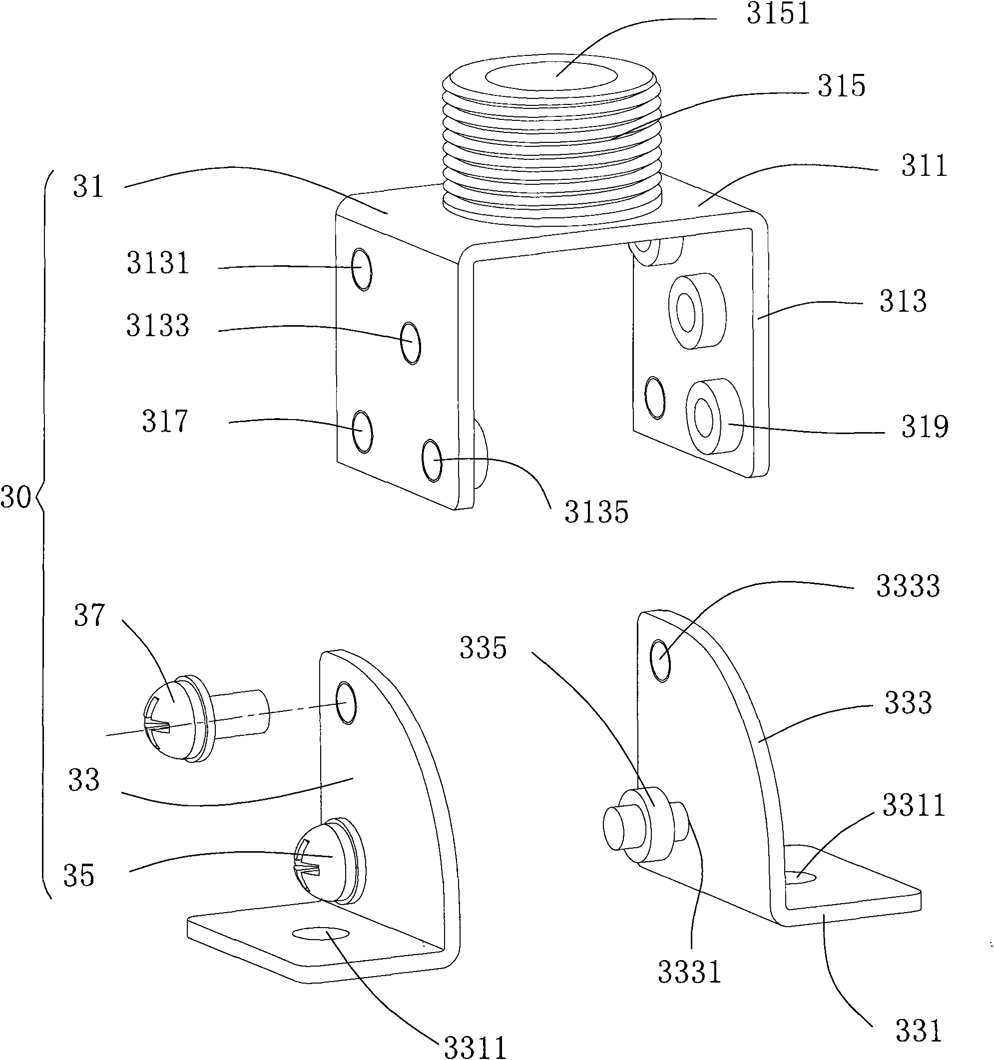 Angle adjusting device and lamps and lanterns using same