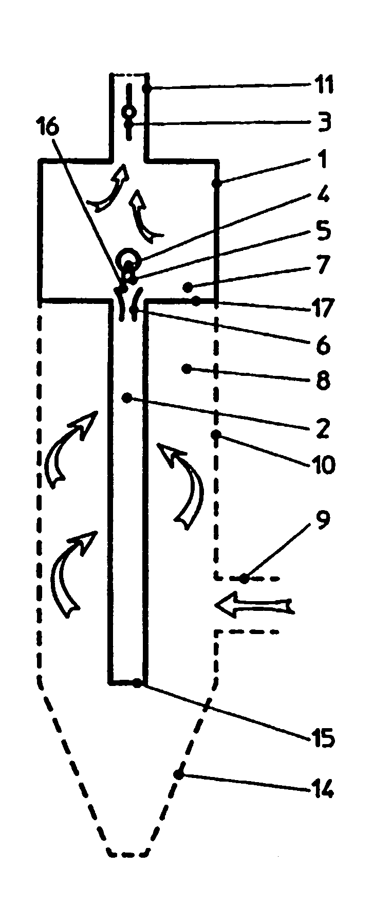 Method and device for cleaning filters for dust-laden waste gases