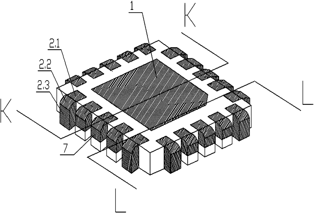 Electromagnetic shielding package structure having pin side wall tin climbing function and manufacturing process thereof