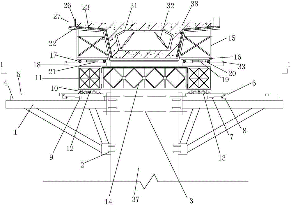 Composite movable mold frame for cast-in-situ box beam and construction method of composite movable mold frame