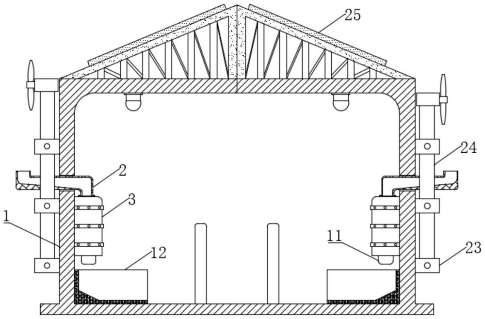 A spliced ​​breeding shed for mountain animal husbandry