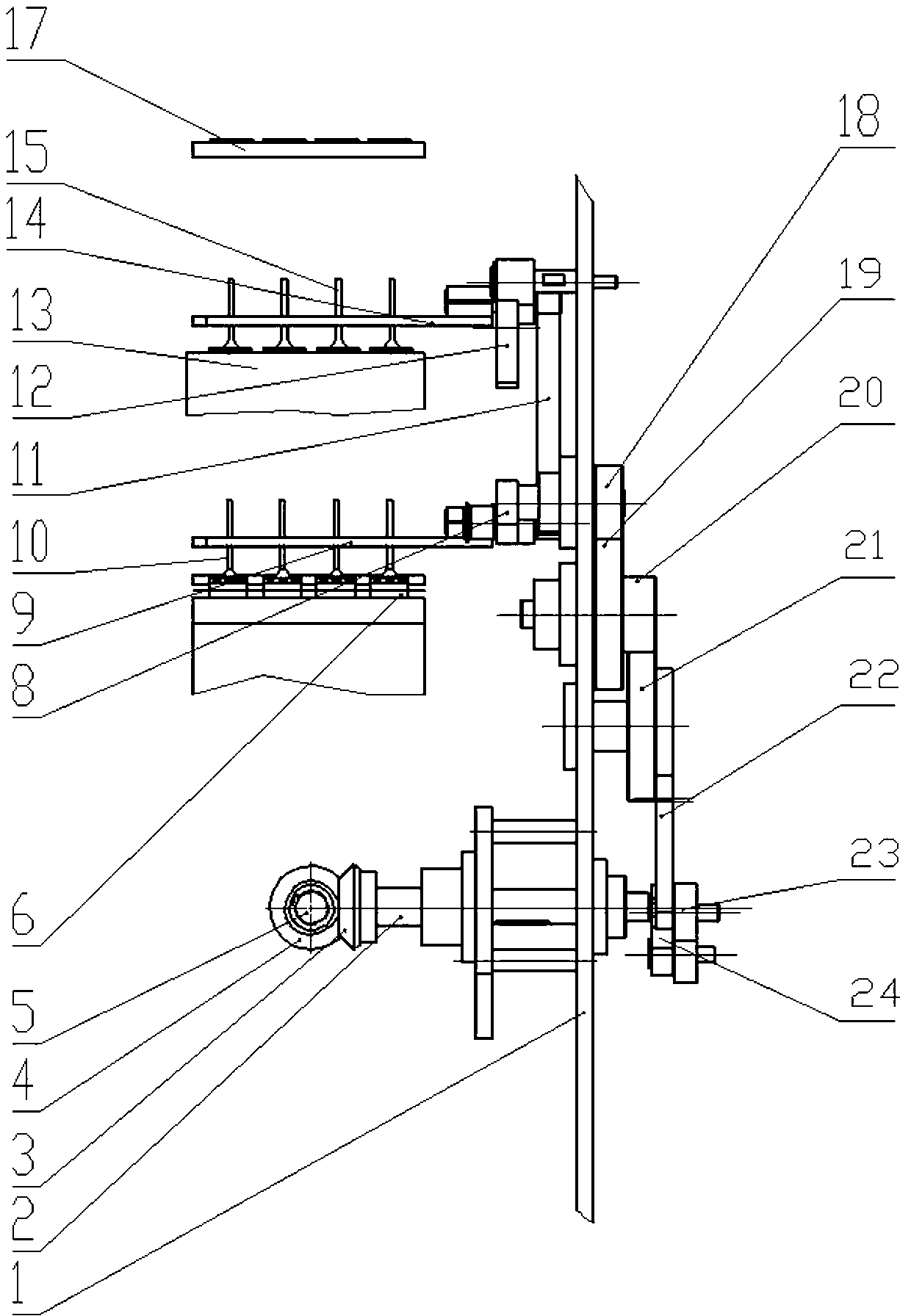 Waste removing and plate conveying mechanism of bubble cap boxing machine