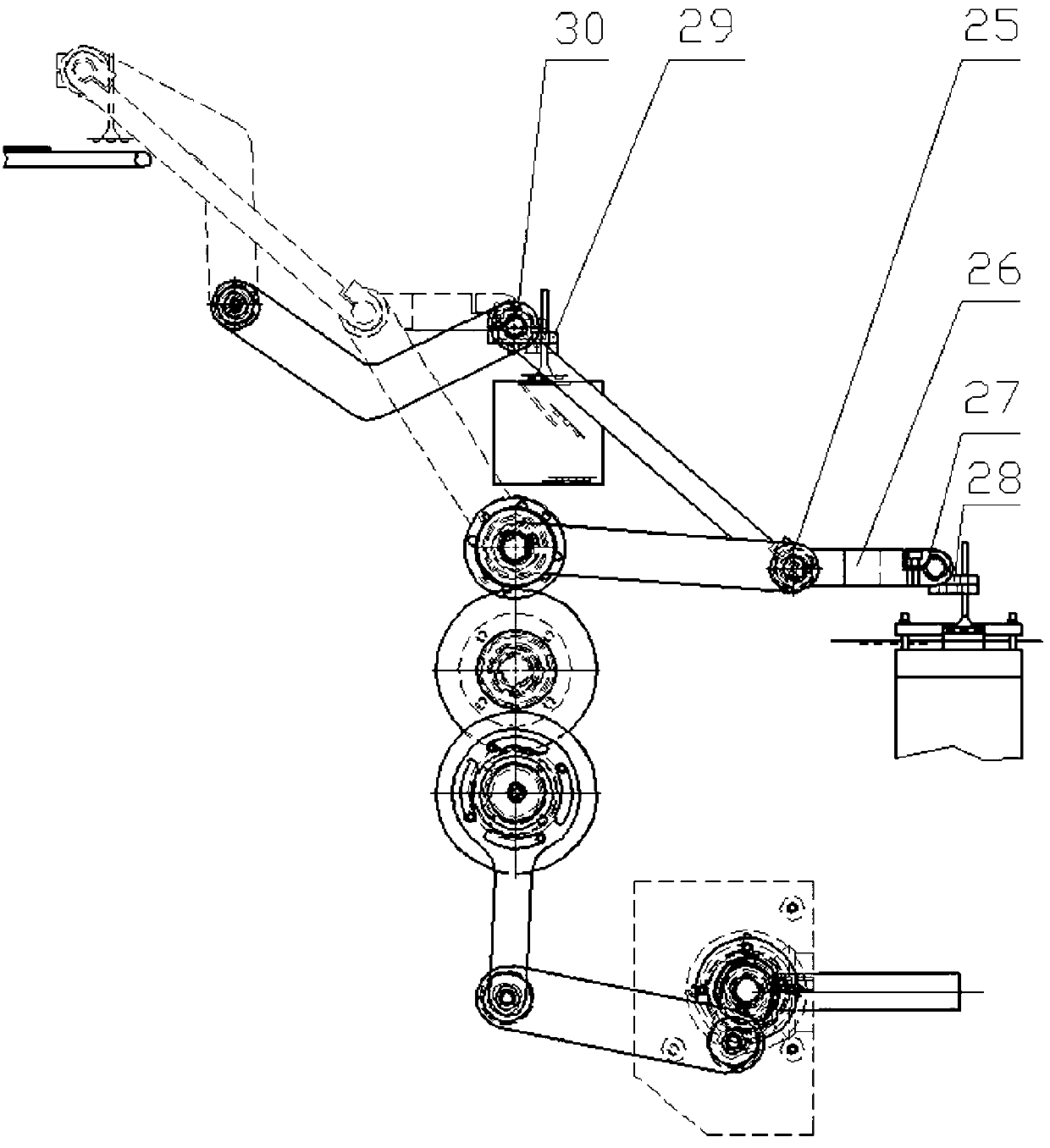 Waste removing and plate conveying mechanism of bubble cap boxing machine