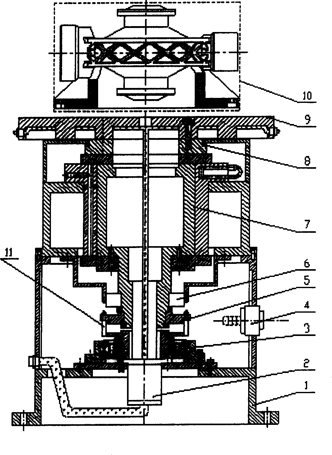 Torque test air support rotating platform for control torque gyro