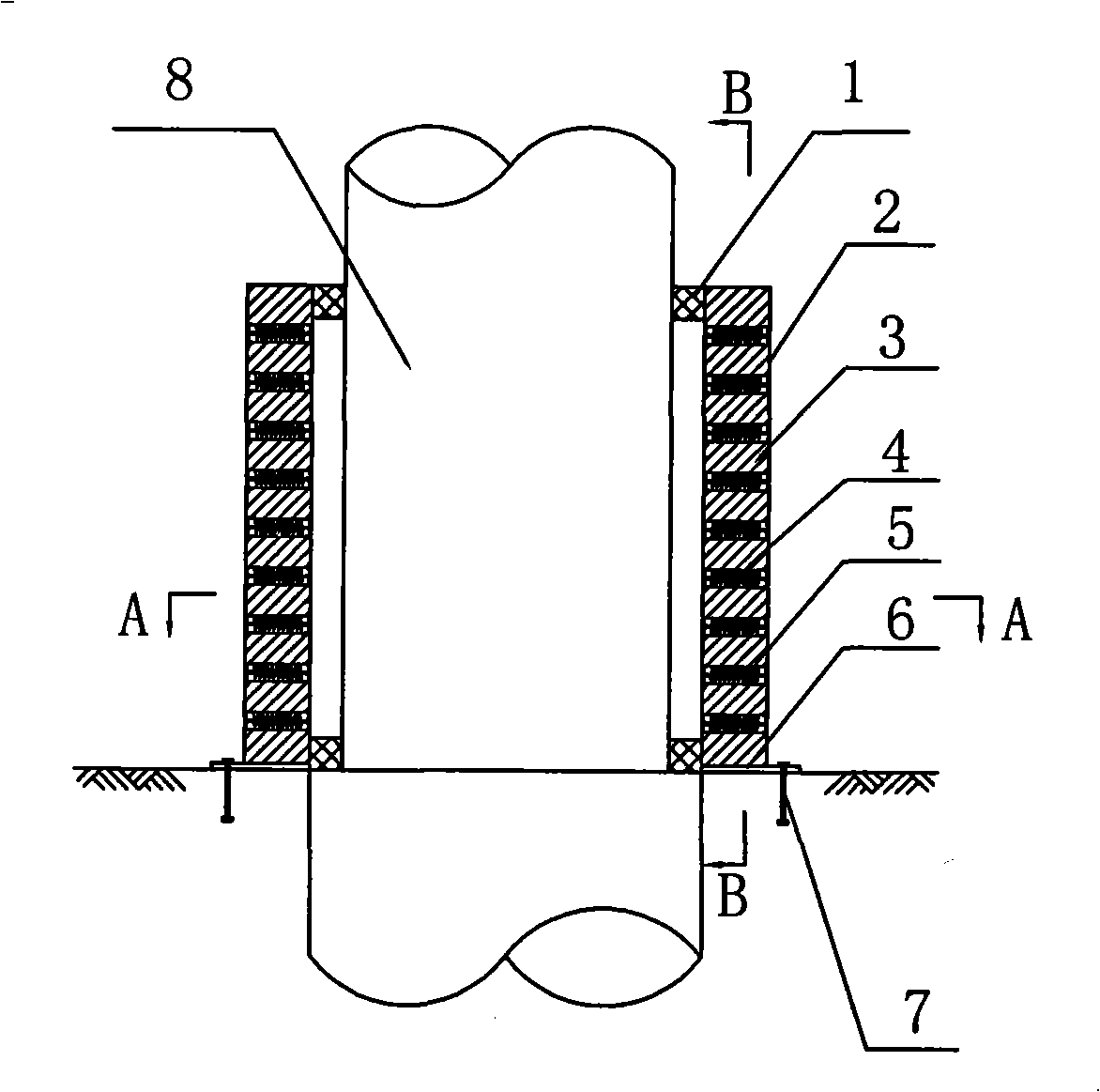 Flexible energy dissipation type pier anti-collision safety device with composite structure