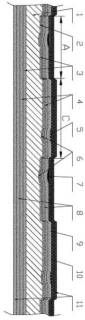 Spliced fluorescent pre-coated steel plate