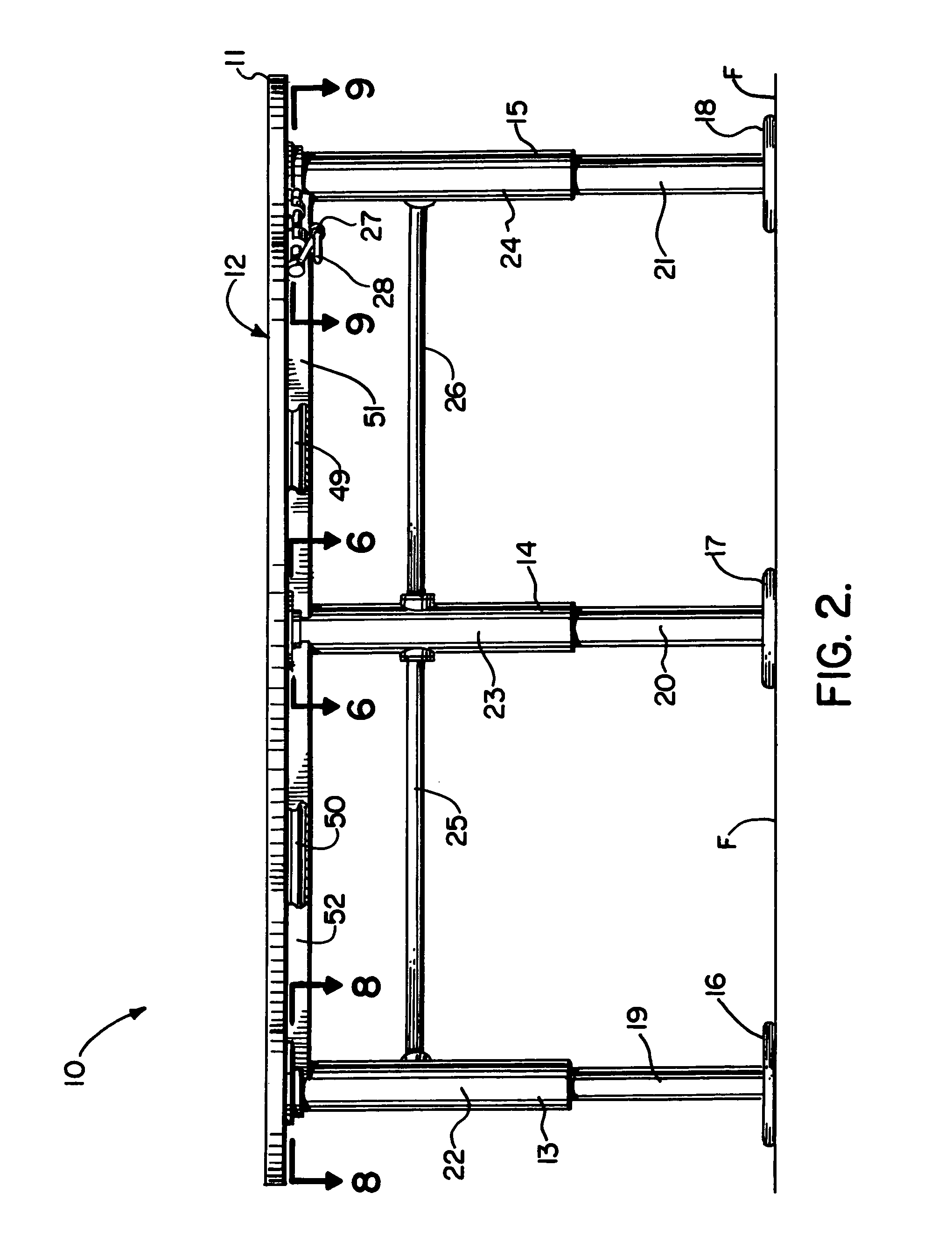 Adjustable height table with multiple legs operable by a single crank