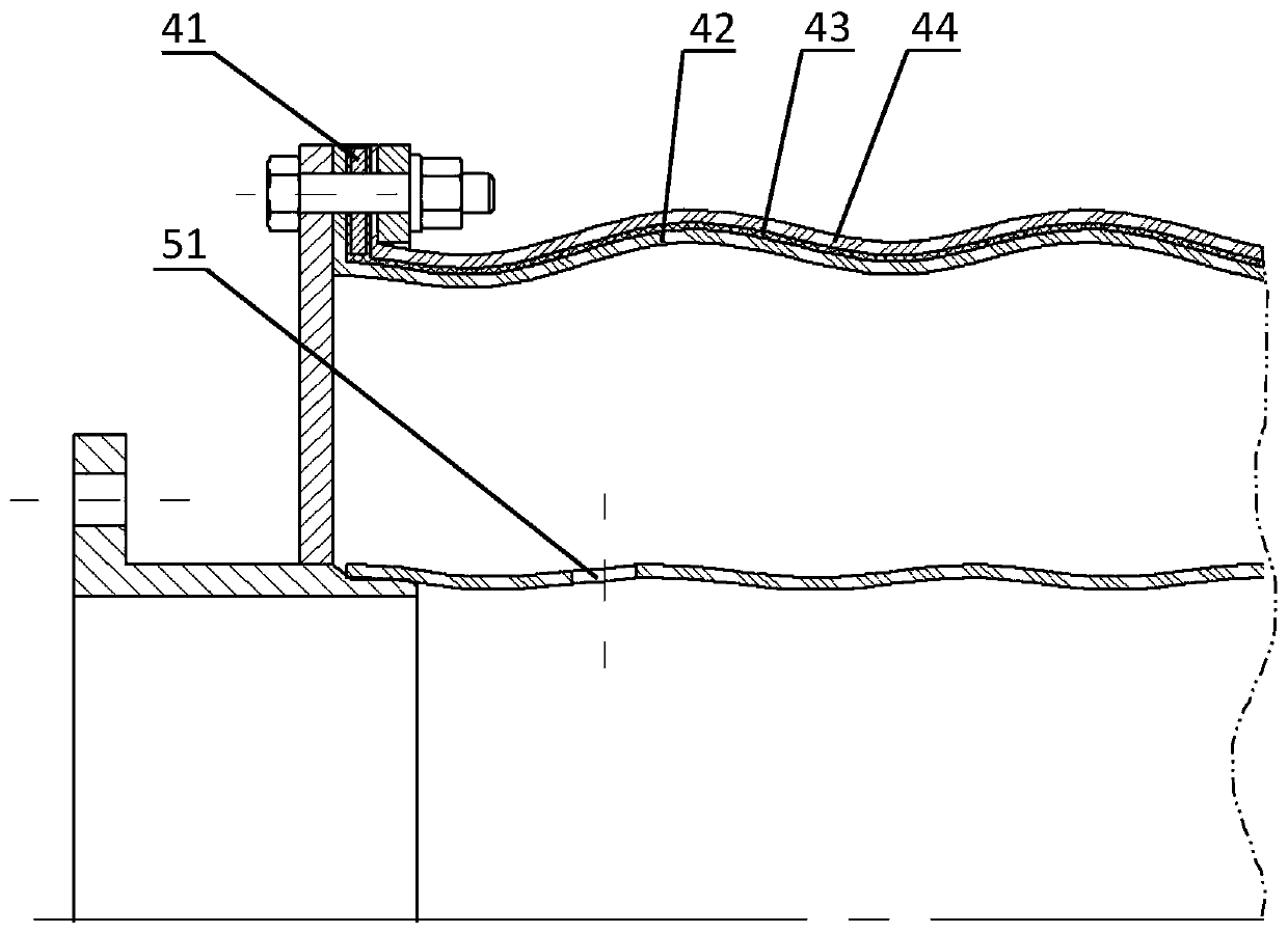 Elastic back cavity pipeline vibration reduction and noise reduction device