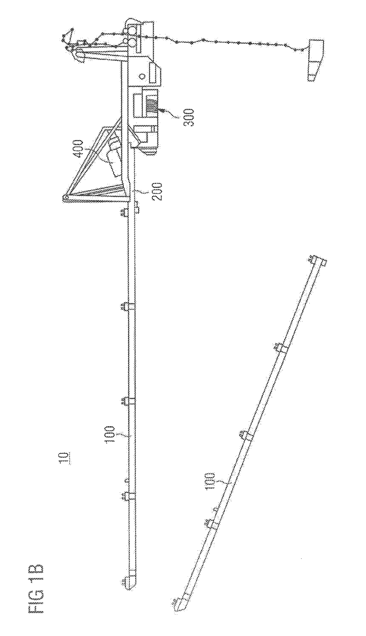 Mono-rail crane system in an aircraft