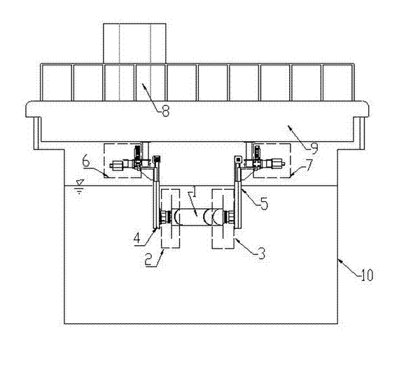 Deep sea standpipe segment model bidirectional forcing vibration experimental apparatus under effect of oblique uniform flow