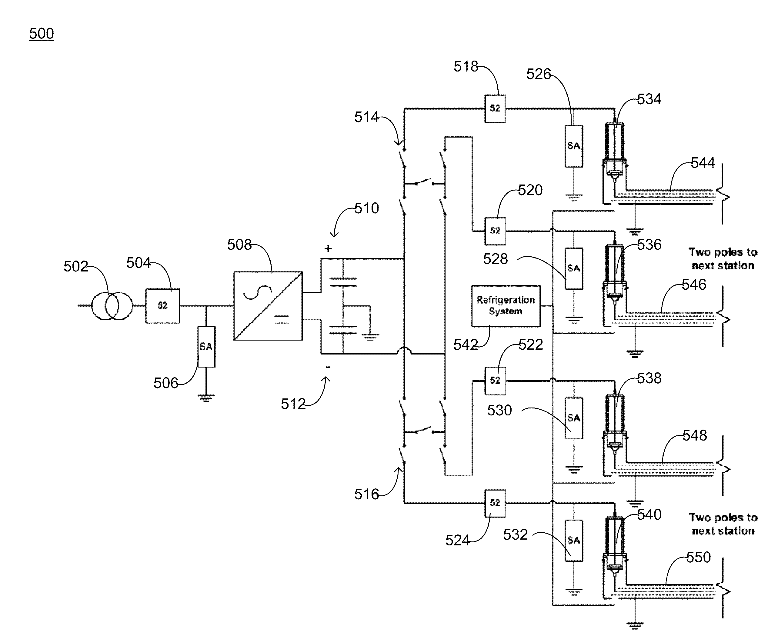 Superconducting electricity transmission system