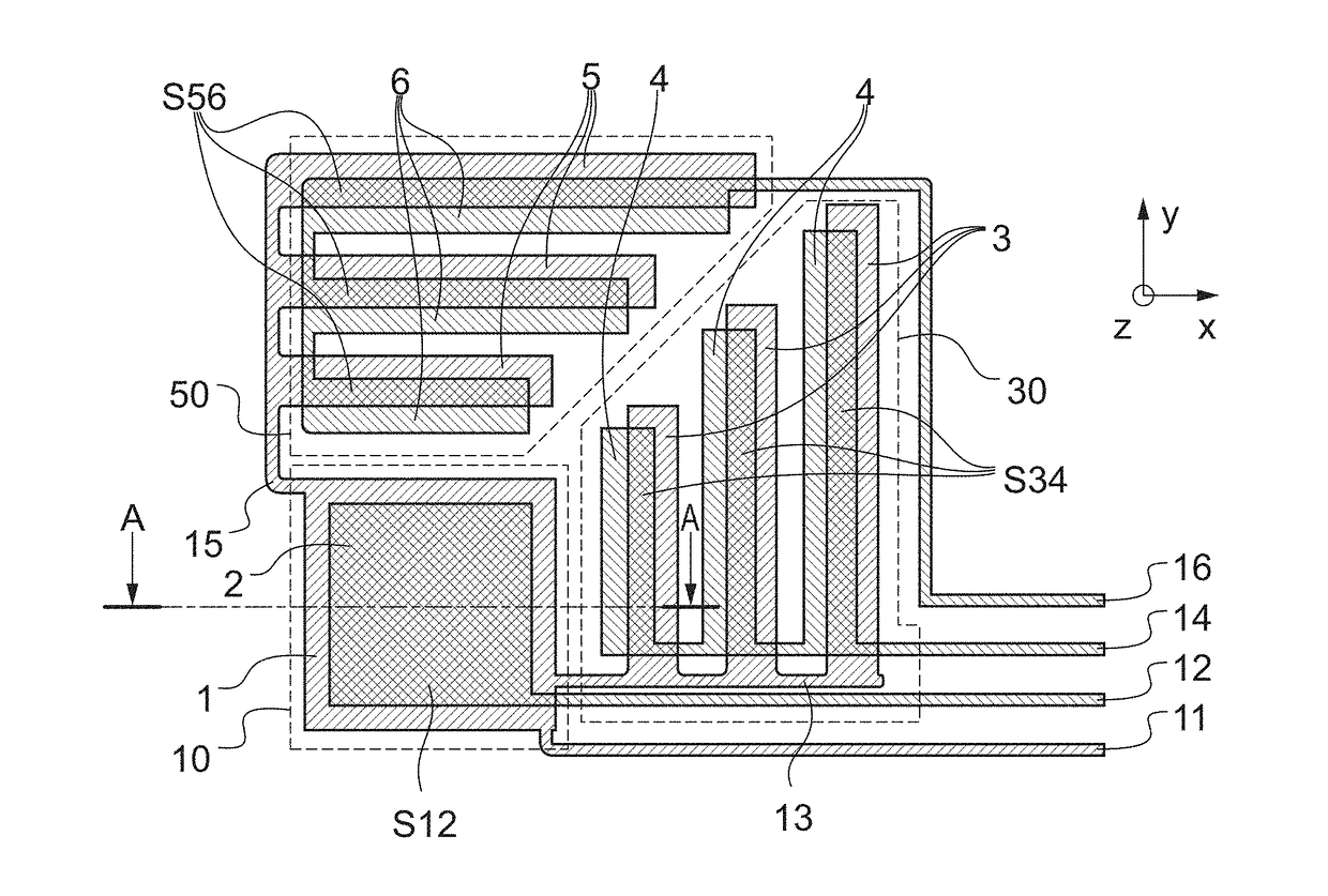 System comprising a cellular network of capacitive pressure and shear-stress sensors and manufacturing process