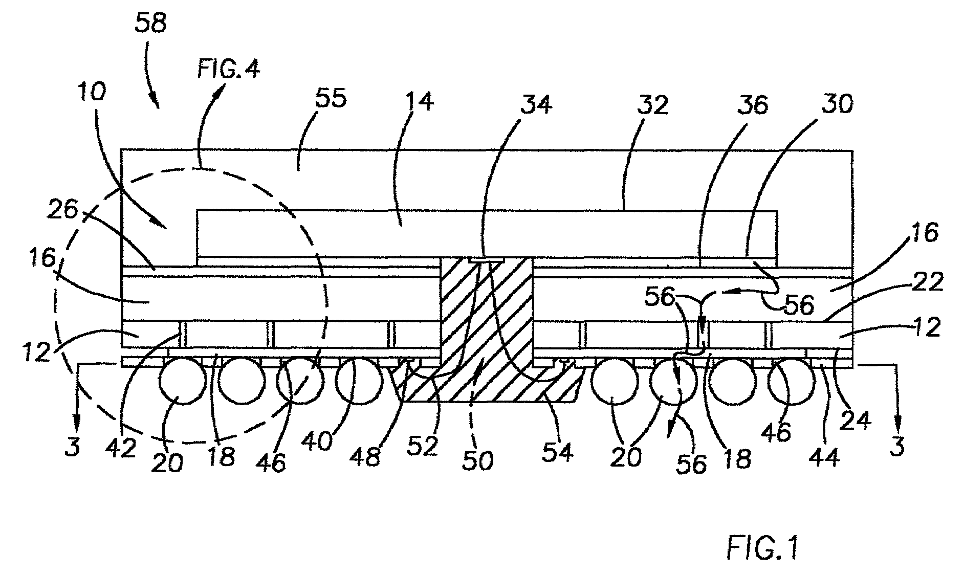 Intrinsic thermal enhancement for FBGA package