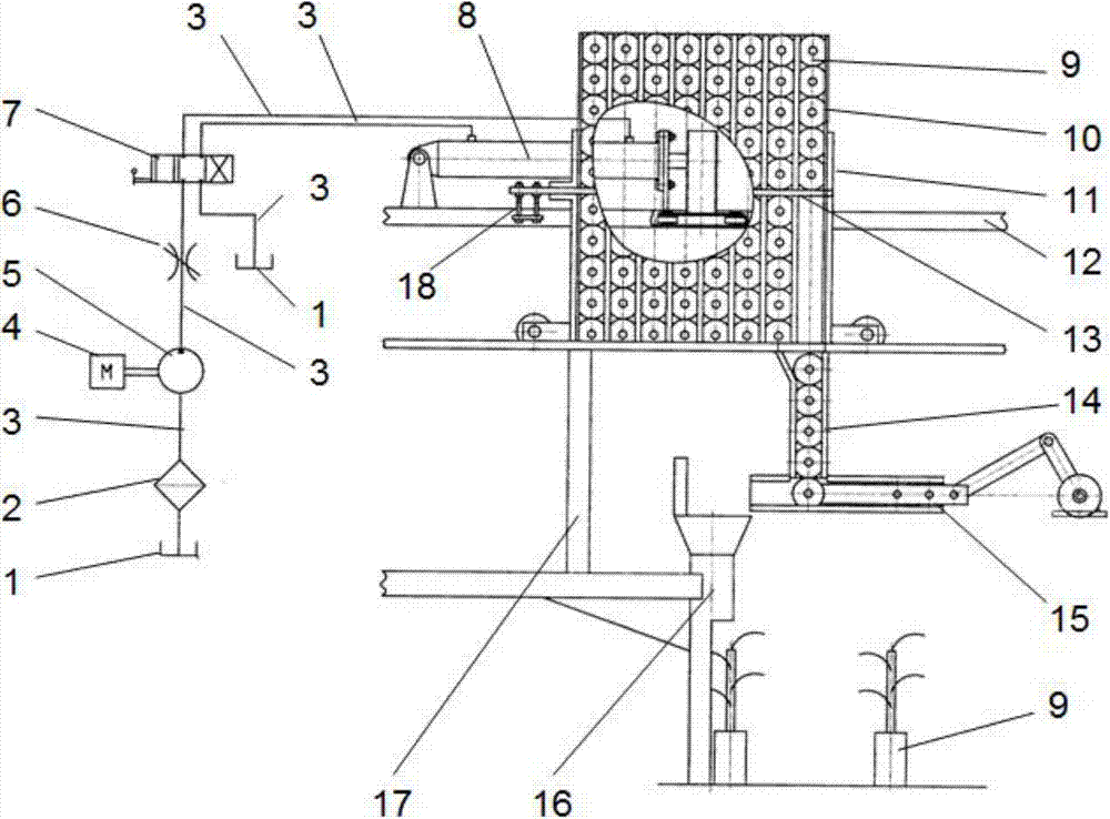 Cotton nutrition pot transplanting mechanism