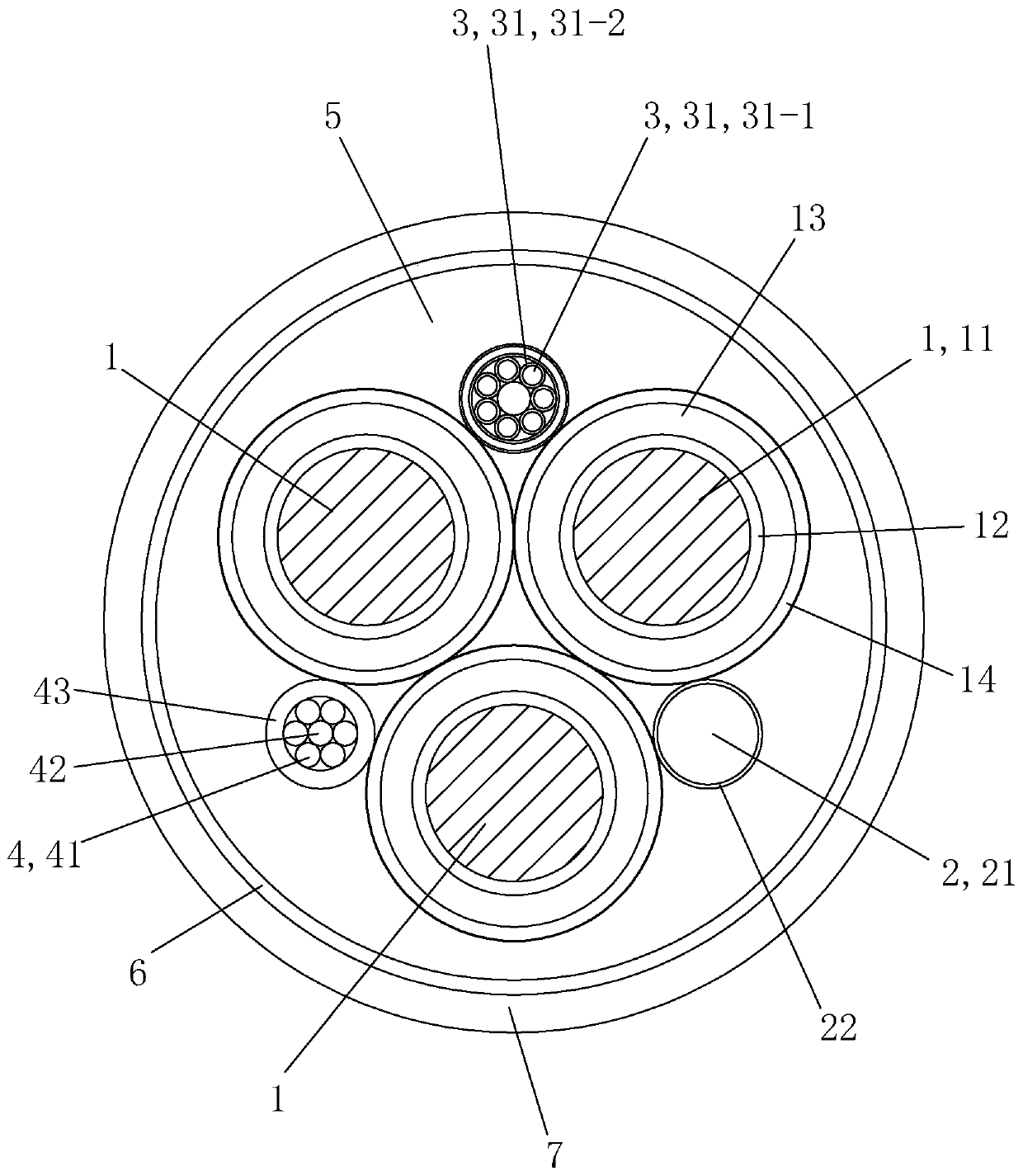 Optoelectronic composite cable for shore power