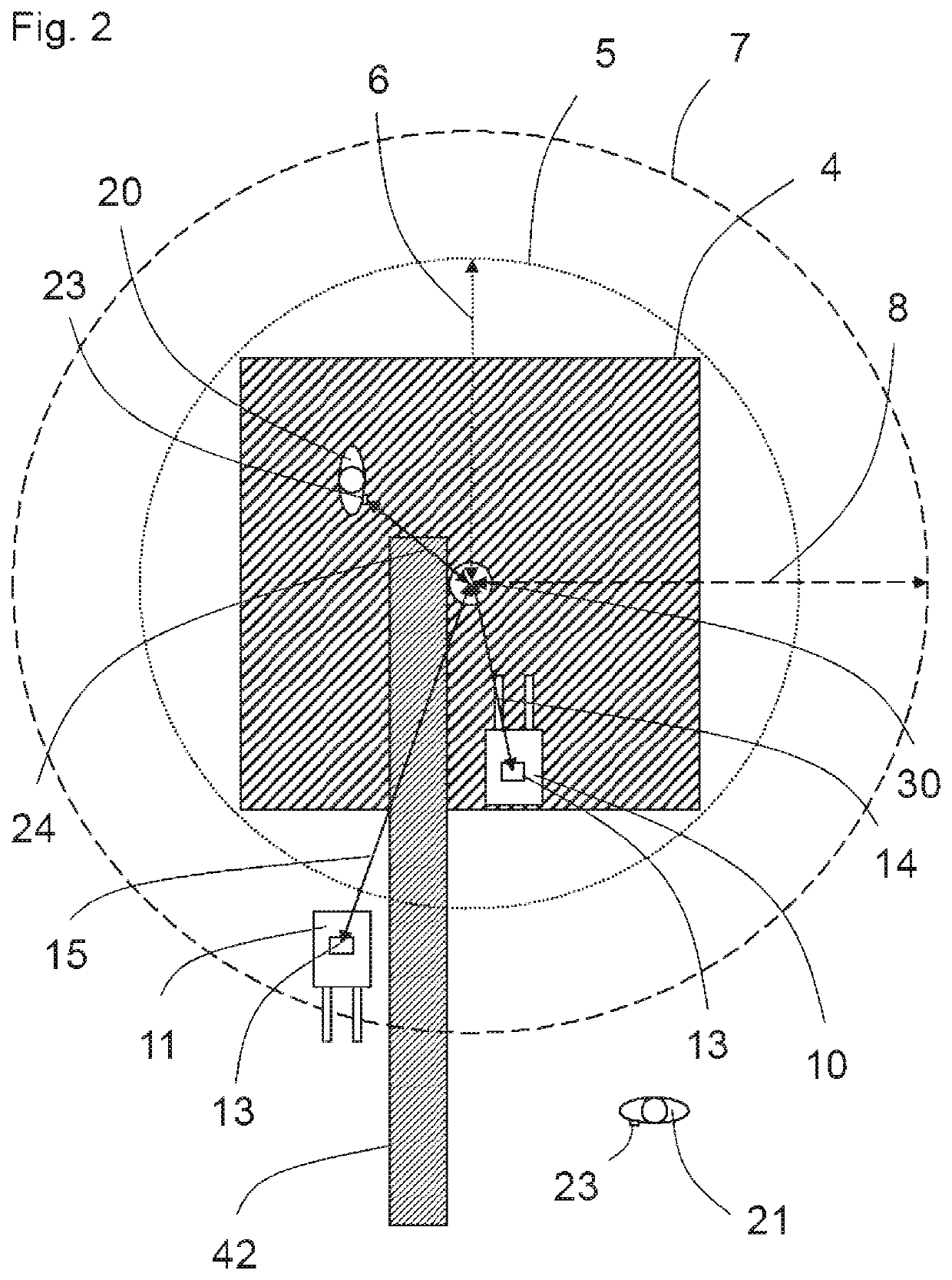 Method and system for collision avoidance in one hazardous area of a goods logistics facility