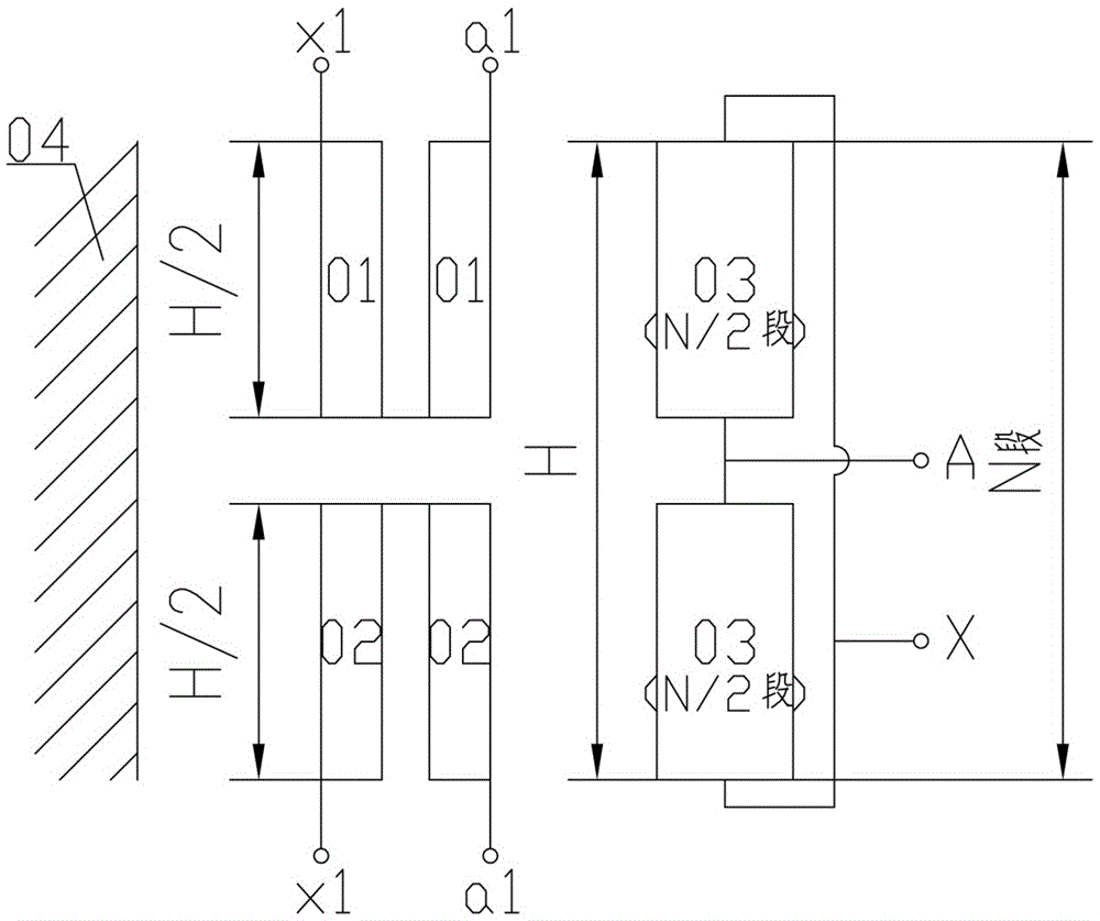 Axial double-split dry-type transformer coil structure with same connection groups and winding method