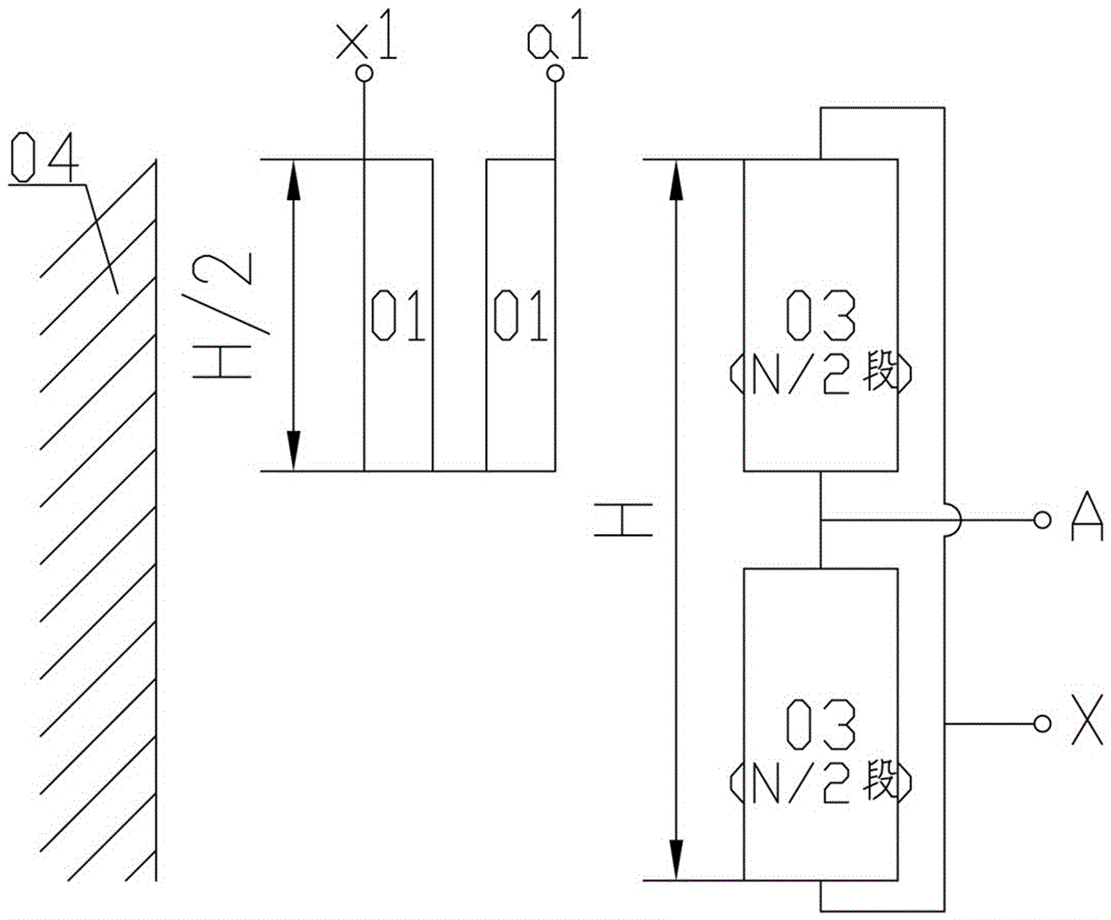 Axial double-split dry-type transformer coil structure with same connection groups and winding method