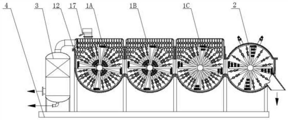 Municipal sludge chain rolling suspension drying clean incineration equipment and incineration method