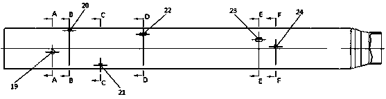 Stamping die with irregular holes distributed in axial direction of round pipe