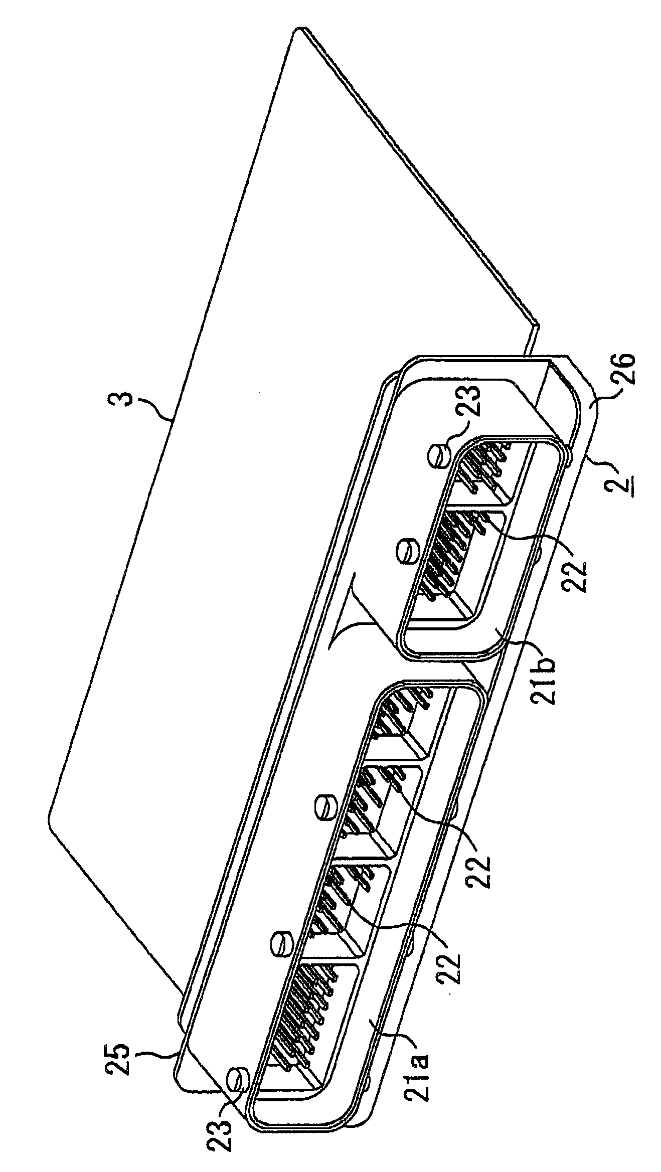 Electronic control unit casing and electrical connector