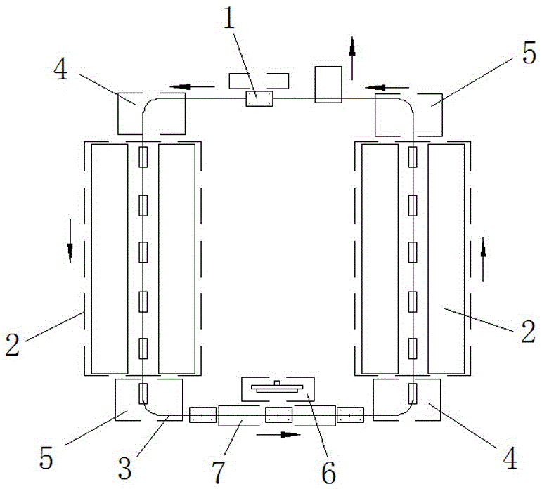 Pushing device for two-way conveying channel of combing machine