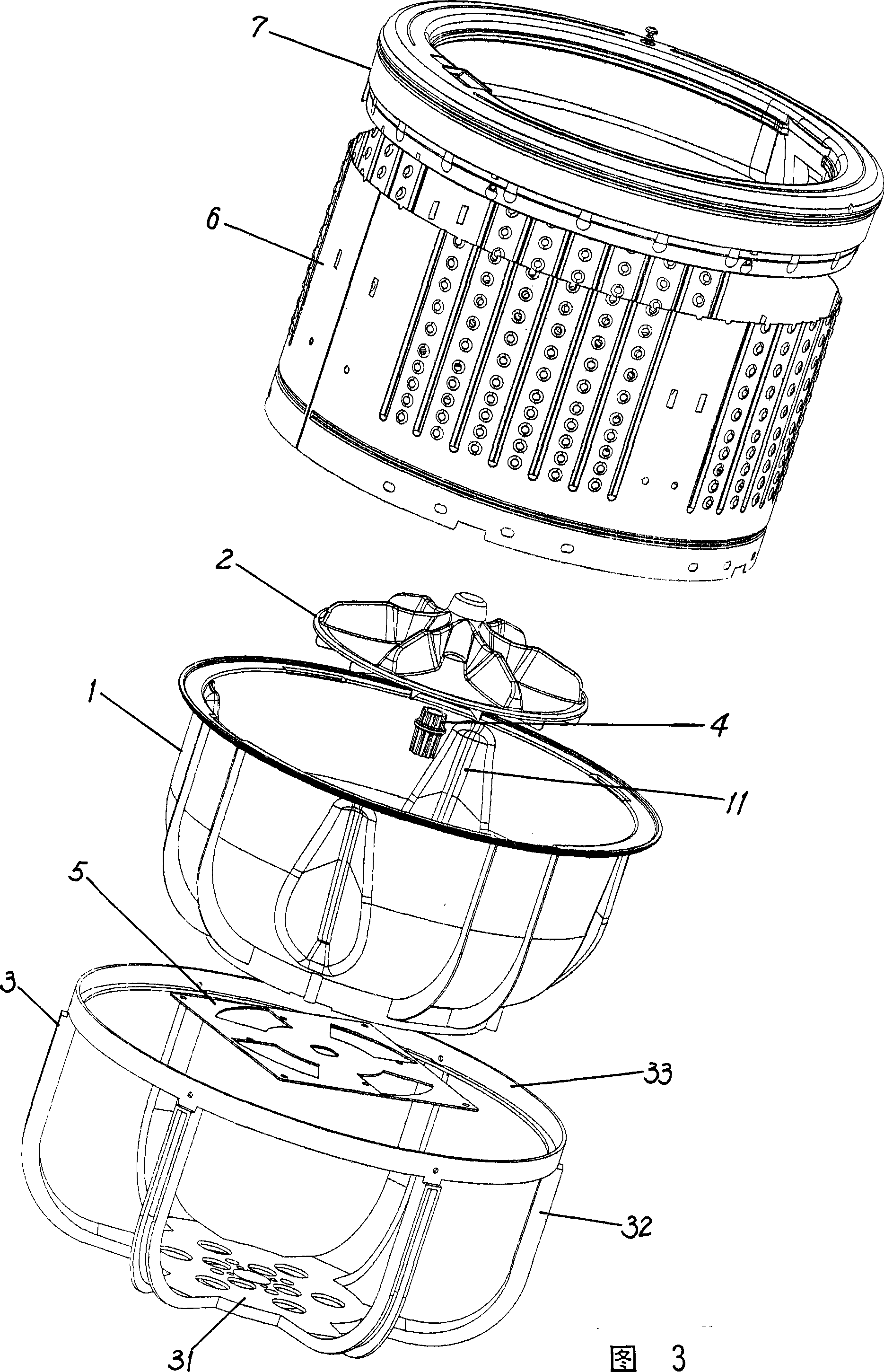 Washing machine having big and small wave wheels independently running