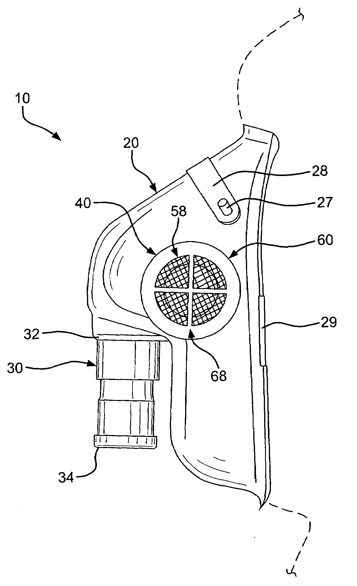 Disposable mask assembly with exhaust filter and valve disc and method of assembling same