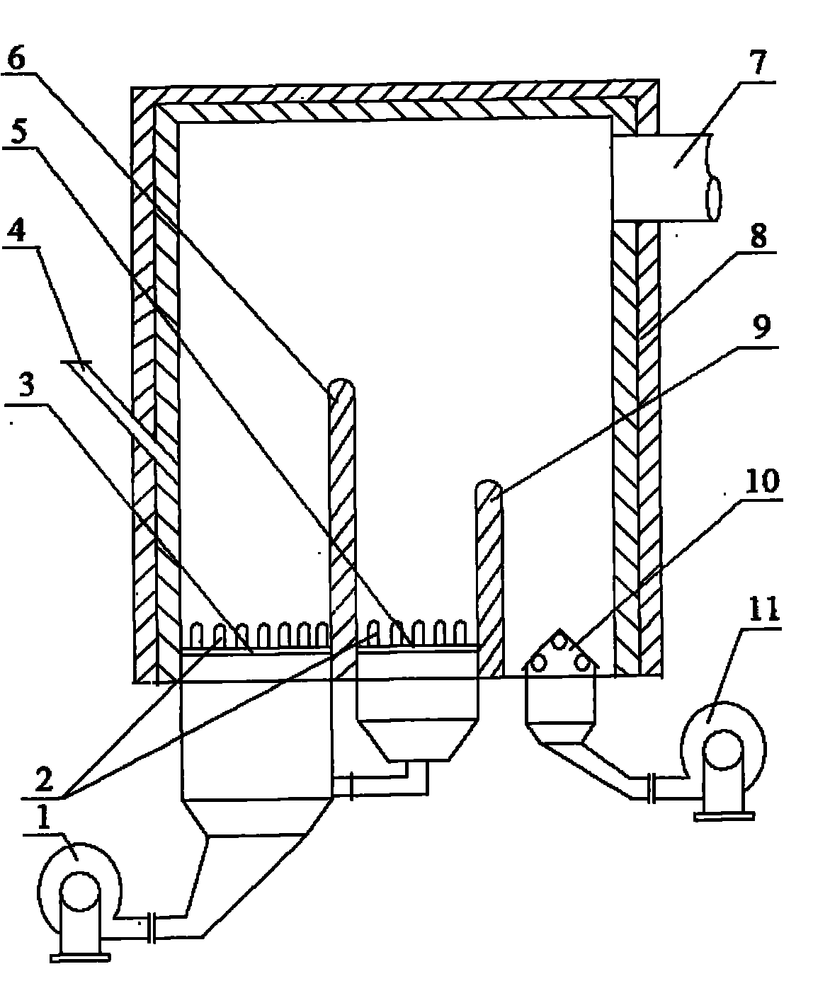 Fluidized bed furnace used for vanadium extraction and decarbonization of stone coal