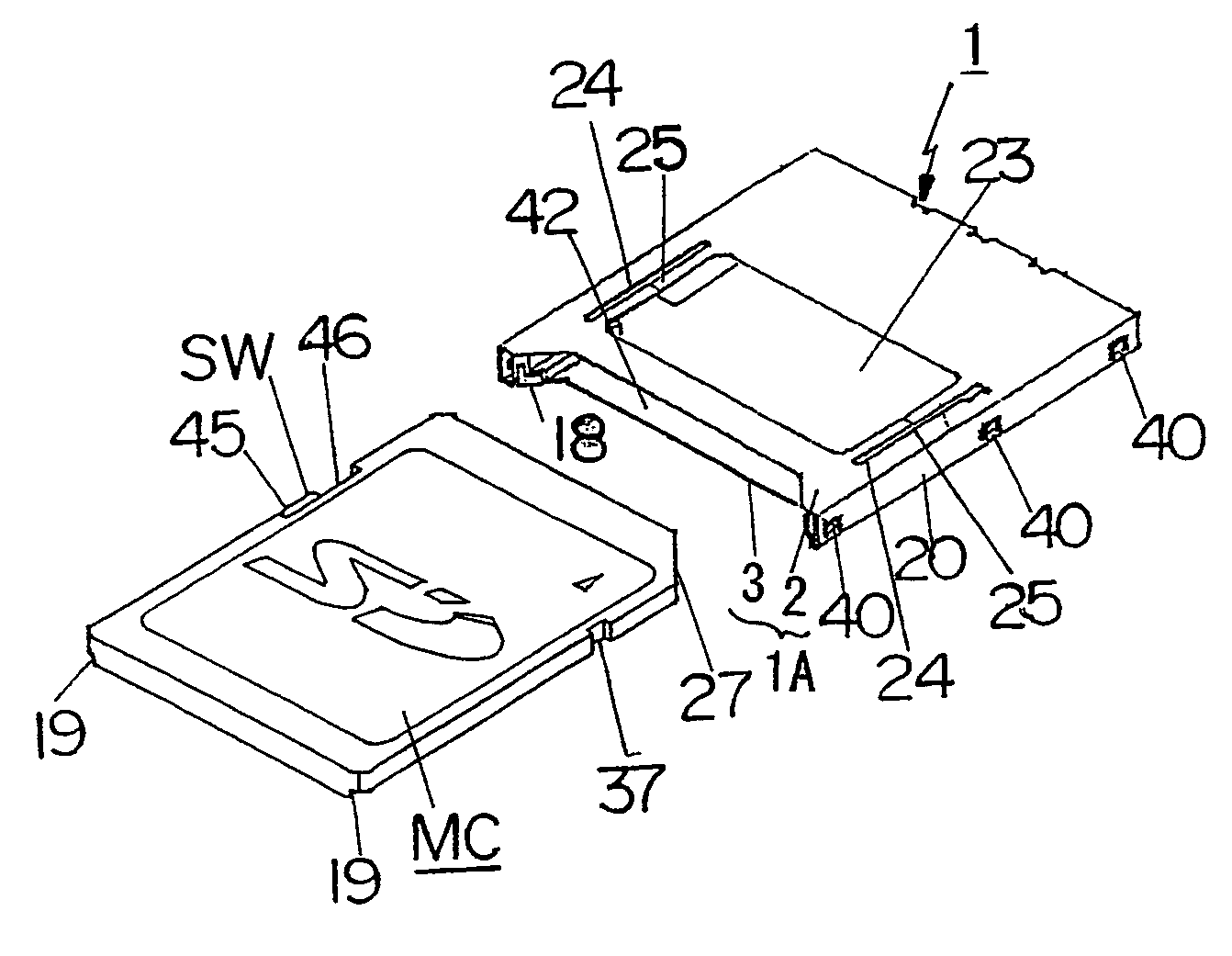 Connector for memory card