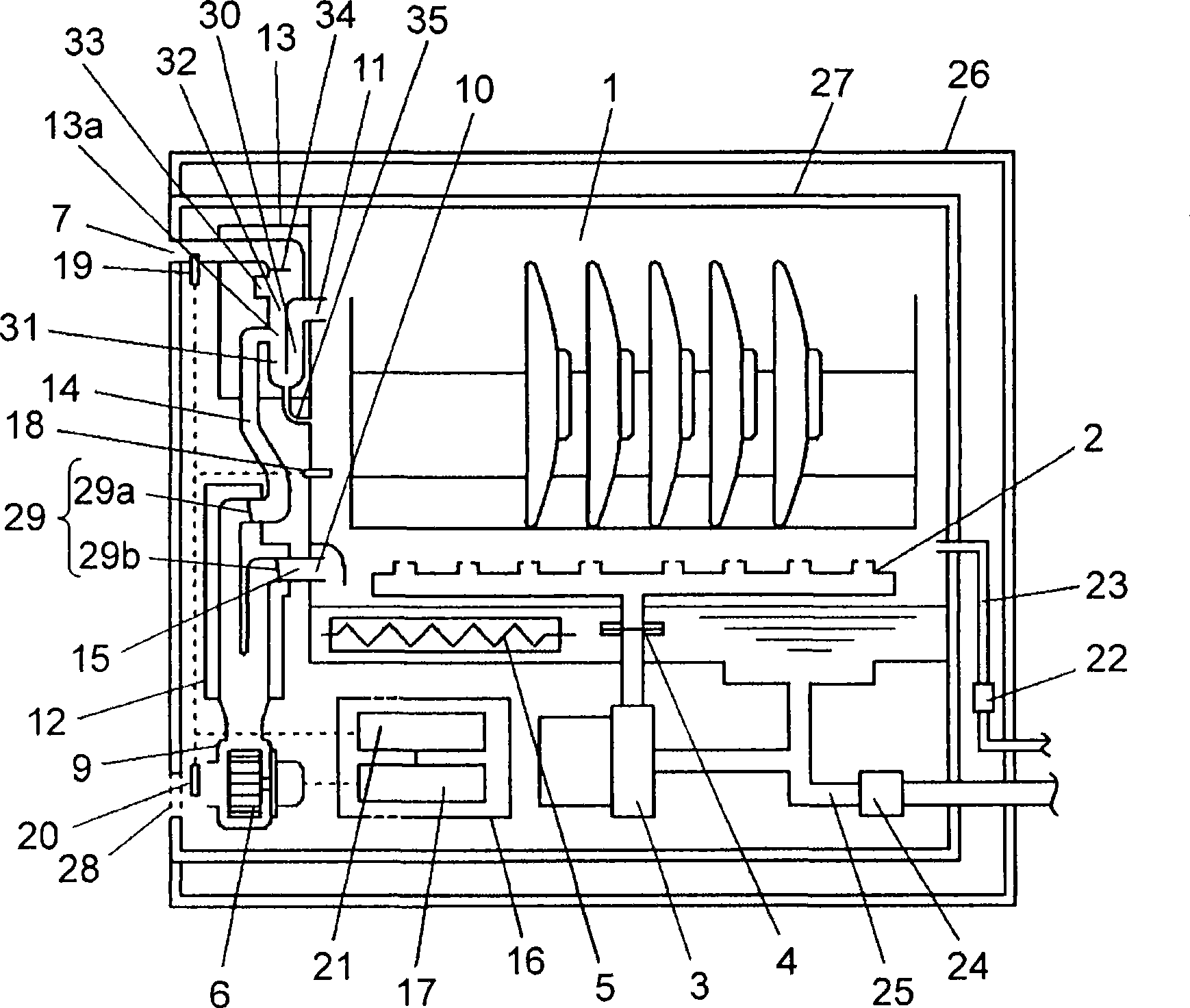 Cleaning and drying machine for tableware